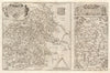 'Regionis Biturigum' & 'Limaniae Topographia'. Auvergne/Berry. ORTELIUS 1584 map