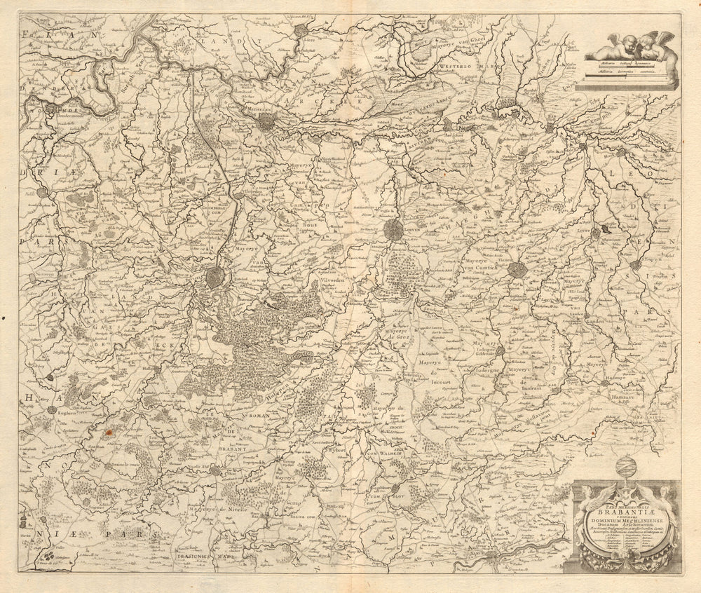 Pars Meridionalis Brabantiae. South Brabant Belgium. HONDIUS/JANSSONIUS 1636 map