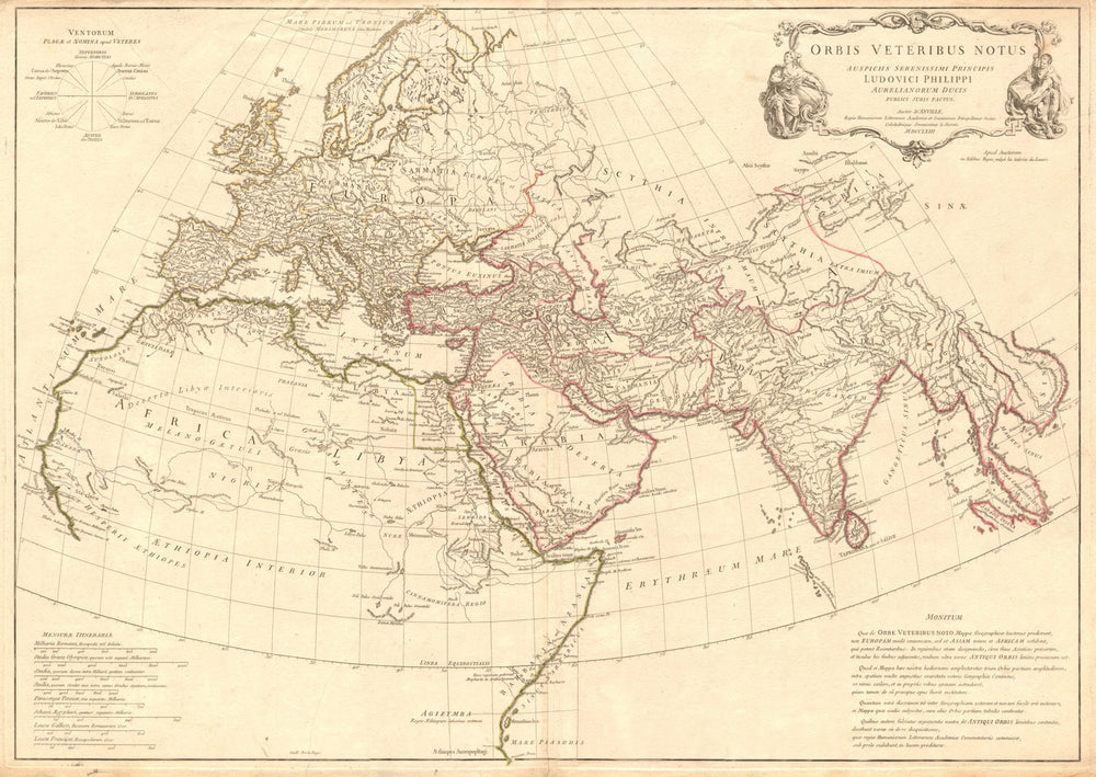 'Orbis veteribus notus'. The World known to the Ancients. D'ANVILLE  1763 map