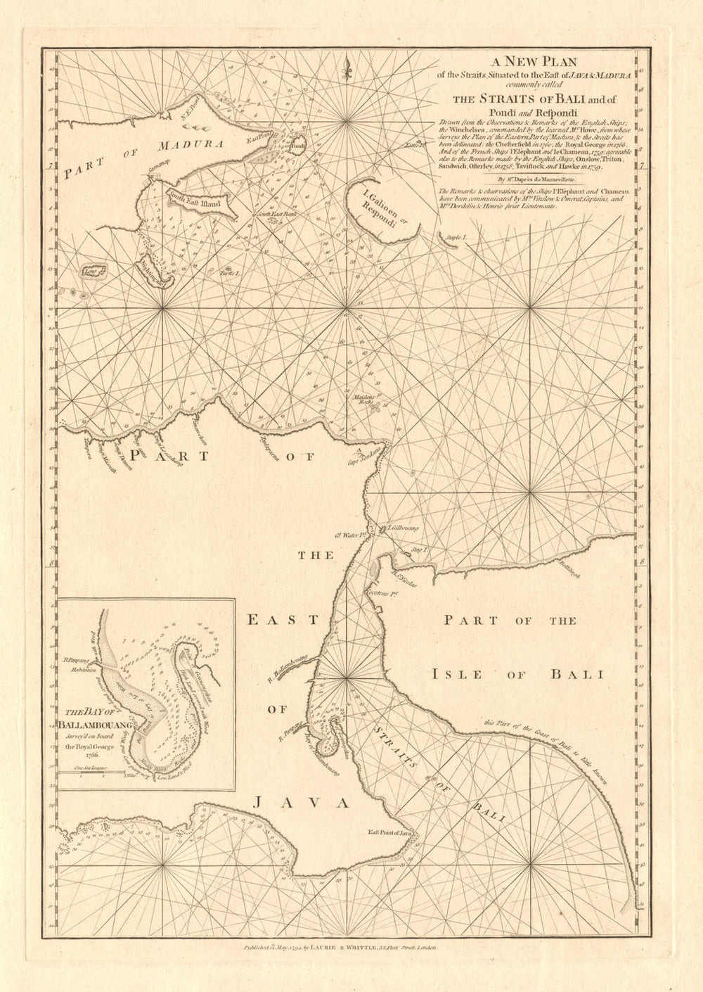'The Straits … to the East of Java'. Bali Straits. LAURIE & WHITTLE 1794 map