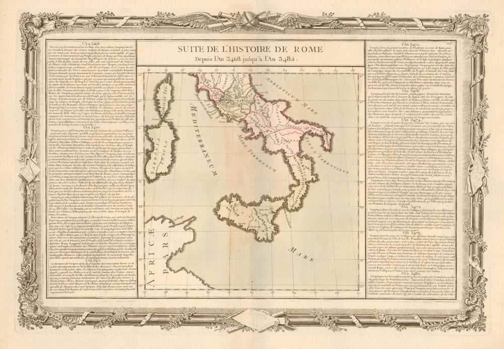 'Suite de L'Histoire de Rome… 3468-3485'. (536-519 BC). BUY DE MORNAS 1762 map