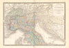 'L'Italie [&] la Region des Alpes'. Northern Italy & the Alps by Brué 1875 map