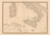 'Italie, partie sud' by A-H Brué. Southern Italy Sicily Sardinia c1842 old map