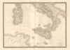 'Italie deuxième feuille' by A-H Brué. Southern Italy Sicily Sardinia c1875 map