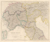 'North Italy and the Passes of the Alps & Apennines' by J. Arrowsmith 1858 map