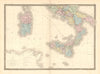 'Italie, partie sud' by A-H Brué. Southern Italy Sicily Sardinia 1875 old map