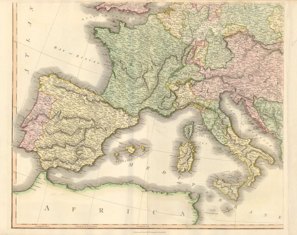 South-west Europe. Swiss Savoy. British Hanover. THOMSON 1817 old antique map