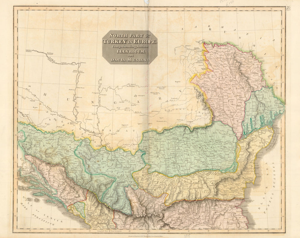 "North part of Turkey in Europe". Wallachia Bulgaria Servia. THOMSON 1830 map