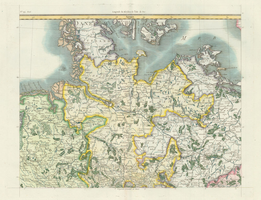 Northern Germany sheet by Chanlaire & Mentelle from 'Carte d'Allemagne' 1806 map