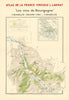 BURGUNDY BOURGOGNE WINE MAP Chablis appellations vineyards vignobles LARMAT 1942