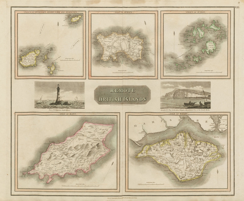 "Remote British Islands" Channel & Scilly Isles of Man & Wight. THOMSON 1817 map