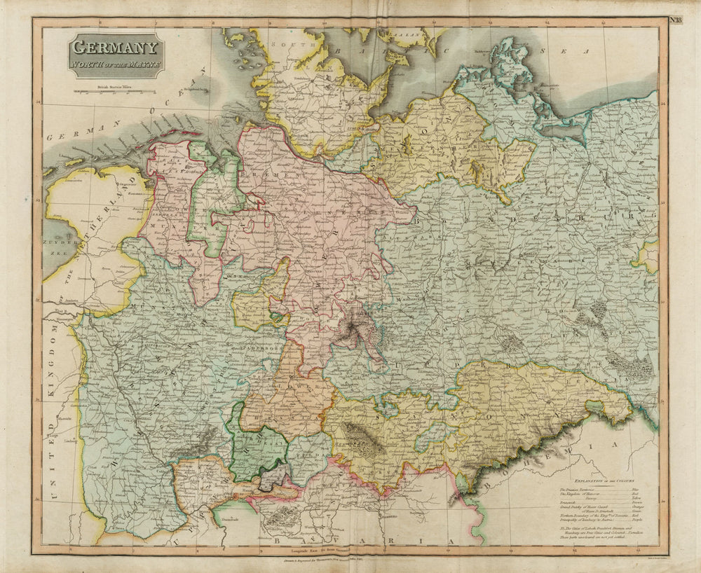 "Germany, north of the Mayne" (Main). Prussia Hanover Saxony. THOMSON 1817 map