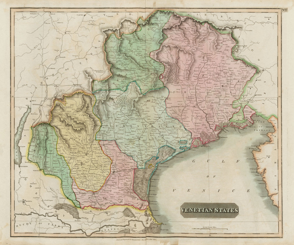 "Venetian States". Republic of Venice, Italy. Veneto & Friuli. THOMSON 1817 map