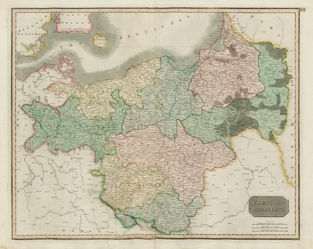 "Prussian dominions". Poland Brandenburg Silesia Pomerania. THOMSON 1817 map