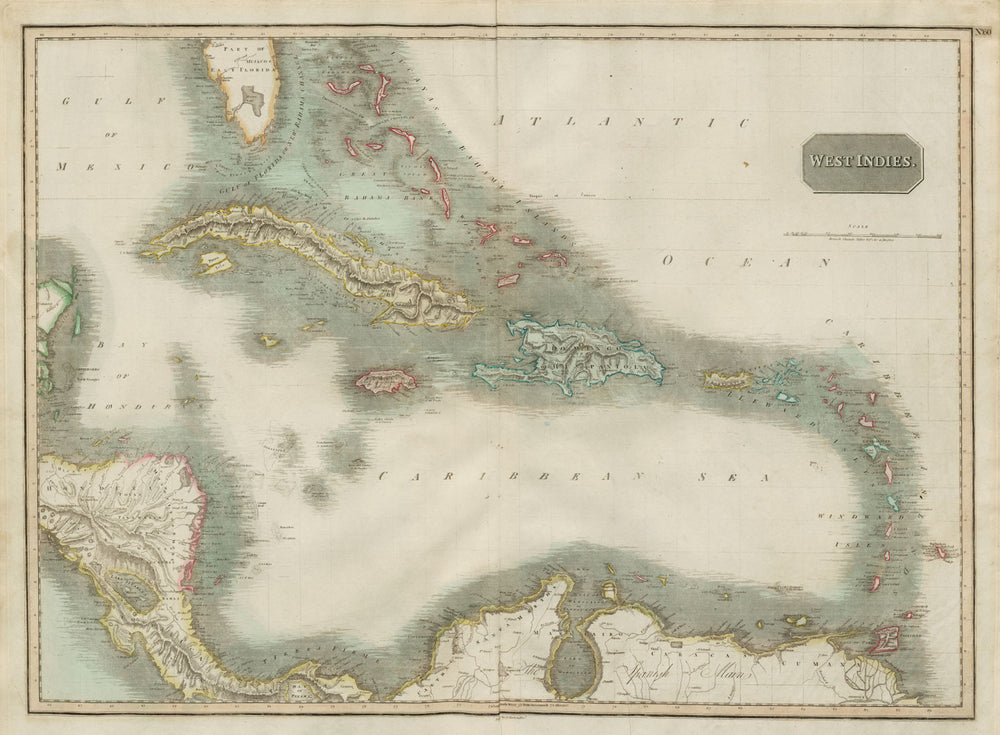 "West Indies" by John Thomson. Caribbean islands. Antilles 1817 old map