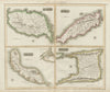 Grenada, Tobago, Trinidad & Curaçao. West Indies Caribbean. THOMSON 1817 map