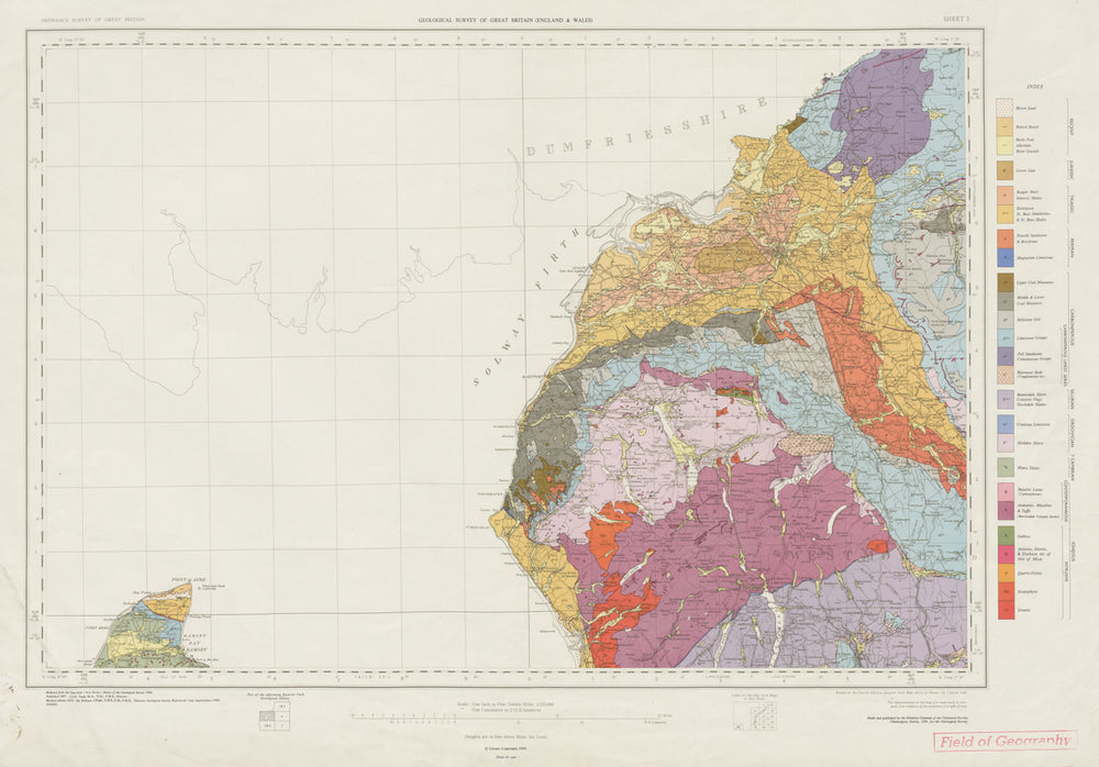 Geological survey of England & Wales. Sheet 3. Lake District. Vintage map 1963