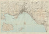 Golfo di Napoli. Gulf of Naples vintage tourist map. Ischia Vesuvius 1963