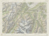 Martigny area topo-map Verbier Argentière Chamonix Haute-Savoie Valais 1954