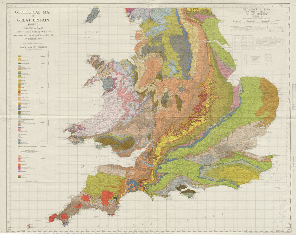 Geological map of Great Britain Sheet 2. South. England & Wales 1966 old