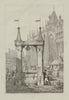 St Omer, Strasbourg. Place St-Thomas. Rare lithograph by Samuel PROUT c1830