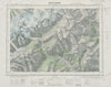 Mont Blanc topo map Courmayeur Grand St Bernard Aiguille du Midi Morgex 1959