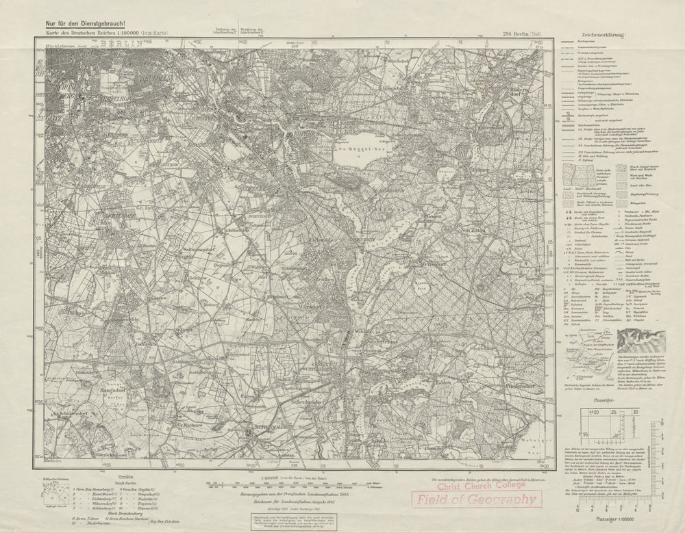 WW2 Nazi map SE Berlin Sheet 294 Berlin (Süd) Teltow Köpenick Tempelhof 1943