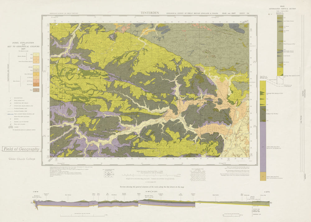 Tenterden geological survey sheet 304 High Weald vineyards Biddenden 1967 map