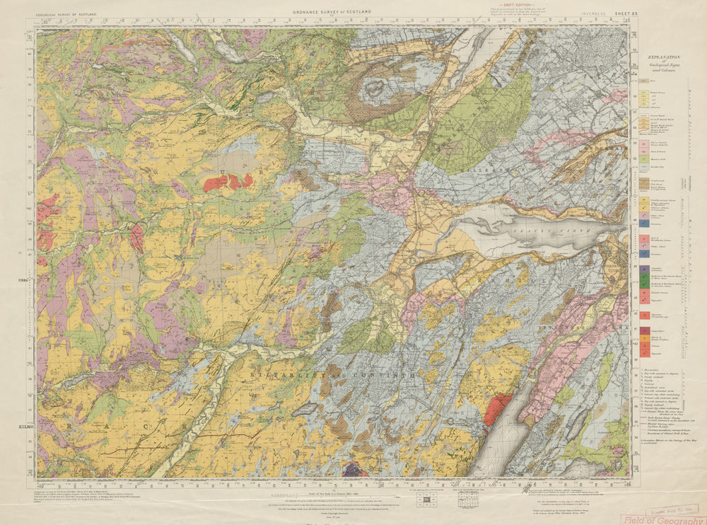Inverness geological survey sheet 83 Scottish Highlands Beauly Firth 1954 map