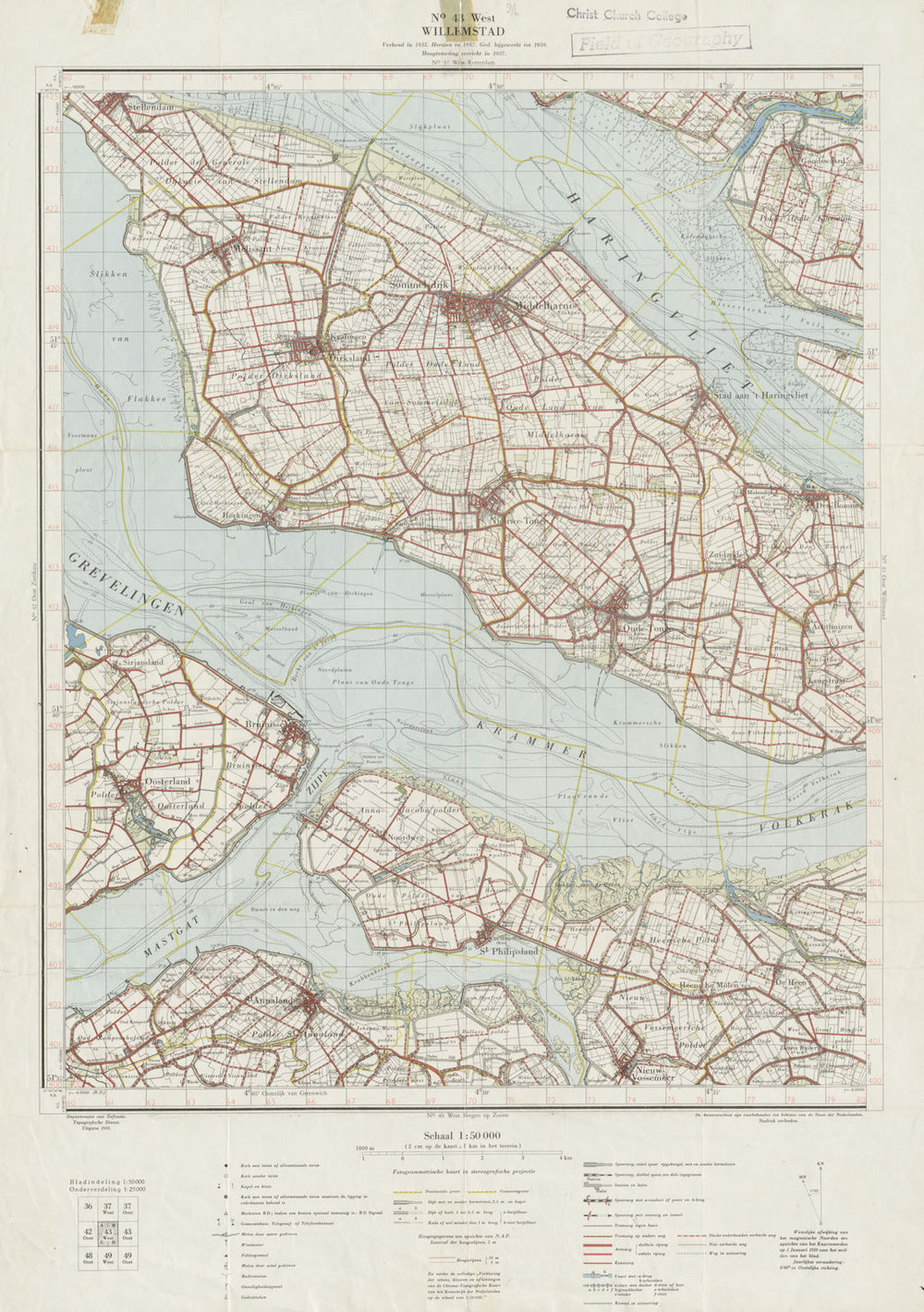 Sommelsdijk Middelharnis Goeree-Overflakkee Goudswaard. 43 West 1959 old map