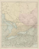 Great Lakes Huron Erie Ontario New York State Pennsylvania. STANFORD 1896 map