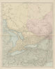 Great Lakes Huron Erie Ontario New York State Pennsylvania. STANFORD 1896 map