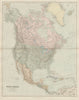 North America Manitoba postage stamp USA Canada. STANFORD 1896 old antique map