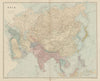 ASIA Japanese Formosa British India Siam Oman Abu Debi (Dhabi) STANFORD 1896 map