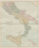 South Italy. Sicily Calabria Puglia Abruzzo Lazio Campania. STANFORD 1896 map
