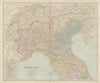 North Italy. w/o Trieste Tyrol. Lombardy Piedmont Veneto &c. STANFORD 1896 map