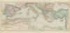 Countries round the Mediterranean. Soundings Telegraph cables. STANFORD 1896 map
