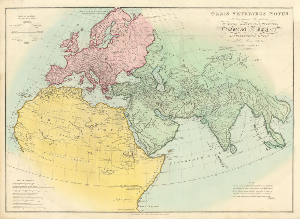 "Orbis Veteribus Notus (The world known to the Antients)… D'ANVILLE 1815 map