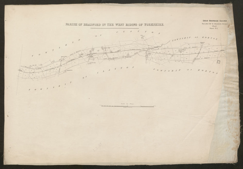 GNR Railway plan. Bradford Great Horton Clayton. Baldwin Pasture Lane c1874 map