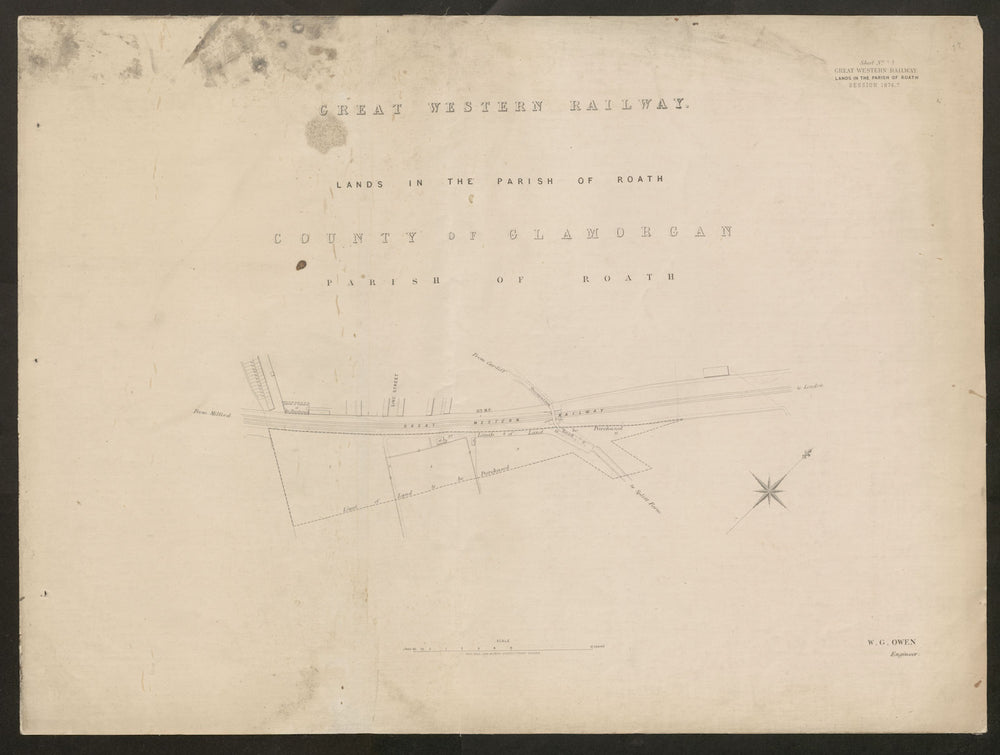 GWR Railway plan. Roath / Adamsdown, Cardiff. Zinc Street Splott Road 1877 map