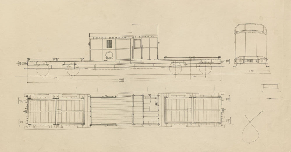 Compagnie Internationale des Wagons-Lits goods carriage drawing (2) c1930
