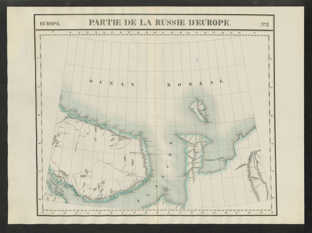 "Partie de la Russie d'Europe" #2 Northern Russia Murmansk VANDERMAELEN 1827 map