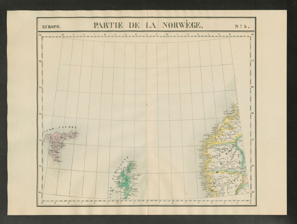 "Partie de la Norwège" #3 Norway Shetland Faroe Islands. VANDERMAELEN 1827 map