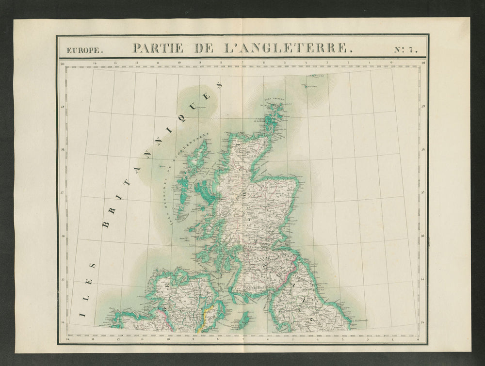 "Partie de l'Angleterre" #7 Scotland Ulster N England. VANDERMAELEN 1827 map