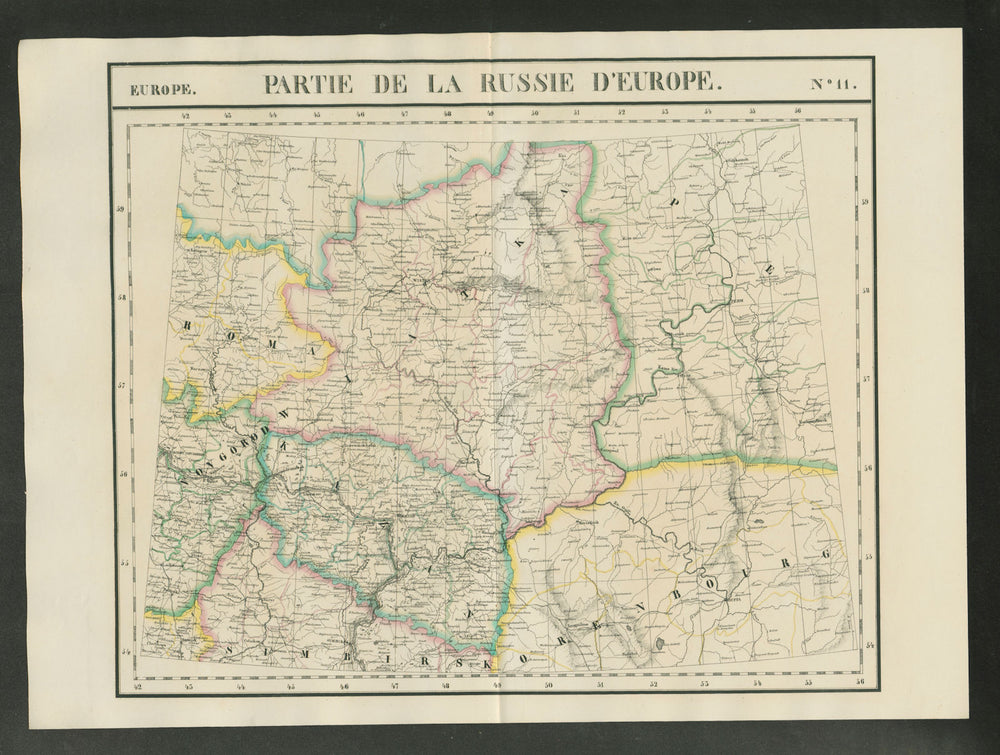 "Partie de la Russie d'Europe" #11 Russia Kirov Perm Kazan VANDERMAELEN 1827 map