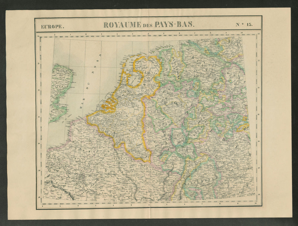 "Royaume des Pays-Bas" #13 NW Europe Benelux Germany. VANDERMAELEN 1827 map