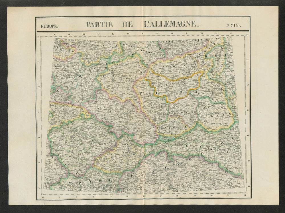 "Partie de l'Allemagne" #14 Poland Czechia Slovakia. VANDERMAELEN 1827 old map