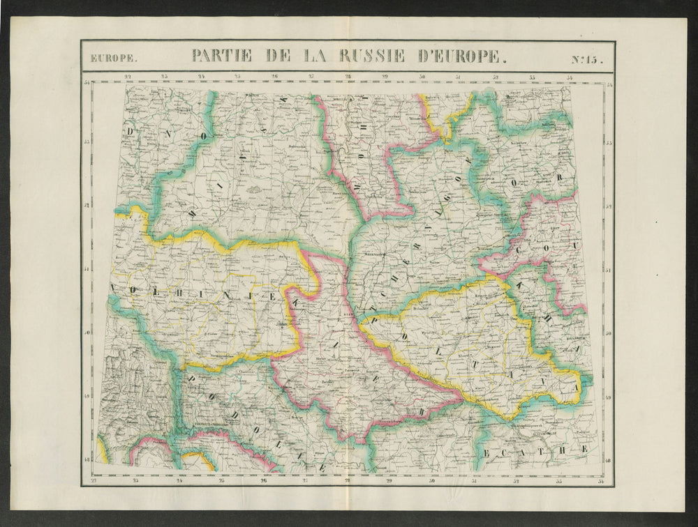 "Partie de la Russie d'Europe" #15 Ukraine Belarus. VANDERMAELEN 1827 old map