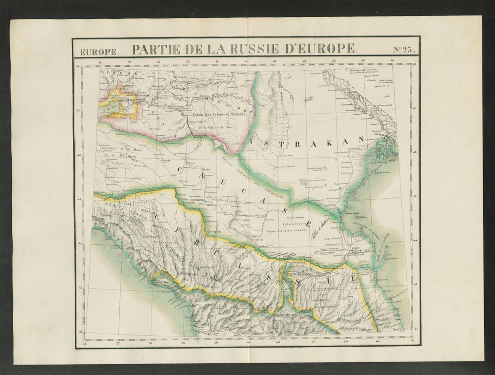 "Partie de la Russie d'Europe" #23 Caucasus Russia Georgia VANDERMAELEN 1827 map