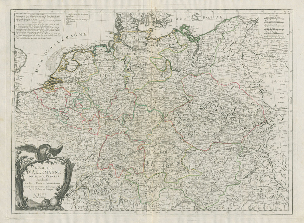 "L'Empire d'Allemagne Divisé par Cercles…" Germany. SANTINI / JANVIER 1784 map
